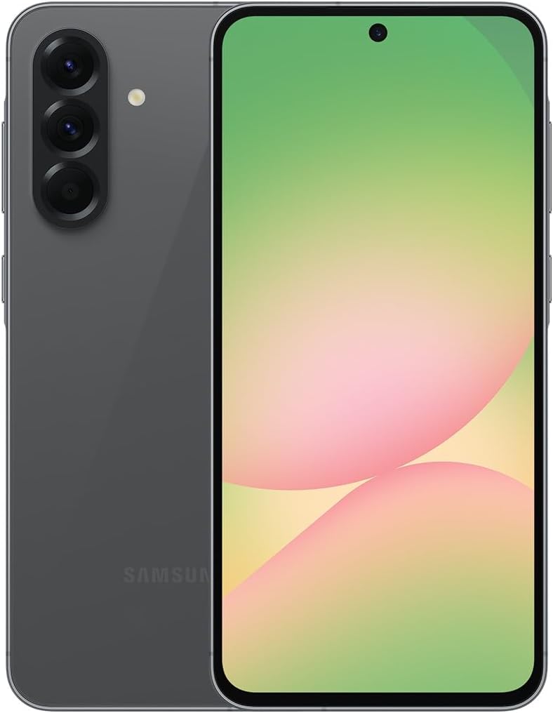 Image of the Samsung Galaxy A56 mid-range Android smartphone used in its specifications sheet.